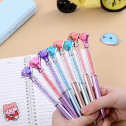 24Pcs Large Crystal Diamond Pens Christmas Gift Shiny Ballpoint Pen Black Ink Pens Suitable For School Office Supplies