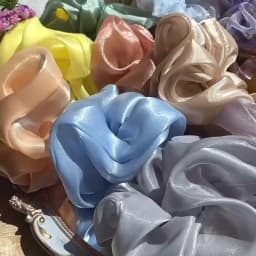 Spring summer organza hair scrunchie large fairy chiffon women Elastic Hair Band Ponytail Holder Hair Tie Girl Gum Accessories