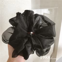 Spring summer organza hair scrunchie large fairy chiffon women Elastic Hair Band Ponytail Holder Hair Tie Girl Gum Accessories
