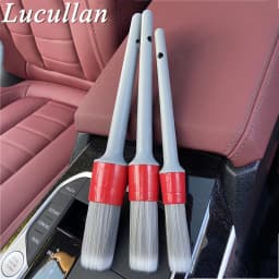 Lucullan Super Soft Synthetic Bristle Detailing Brushes Set PP Handle For Wheels,Tires, Engine Bay, Leather Seats, Door Panels