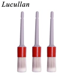 Lucullan Super Soft Synthetic Bristle Detailing Brushes Set PP Handle For Wheels,Tires, Engine Bay, Leather Seats, Door Panels