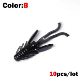 10pcs Jig Wobblers Silicone Soft Bait Worm Lobster Fishing Lures 45mm Shrimp Sinking Swivel Twintails Sea Fishing