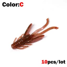 10pcs Jig Wobblers Silicone Soft Bait Worm Lobster Fishing Lures 45mm Shrimp Sinking Swivel Twintails Sea Fishing