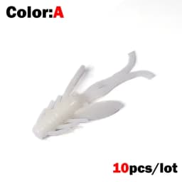 10pcs Jig Wobblers Silicone Soft Bait Worm Lobster Fishing Lures 45mm Shrimp Sinking Swivel Twintails Sea Fishing