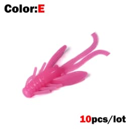 10pcs Jig Wobblers Silicone Soft Bait Worm Lobster Fishing Lures 45mm Shrimp Sinking Swivel Twintails Sea Fishing