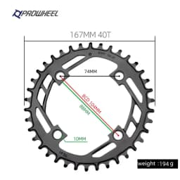PROWHEEL Mountain Bicycle Narrow Wide Chainring 32T 34T 36T 38T 40T Chain Wheel 104BCD MTB Bike Sprocket Tooth Plate Crank Parts