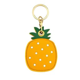 Leather Strawberry Lemon Keychain Case Holder Fashion Women Car Key Ring Charm Bag Car Pendant Gift Anti-lost Pet Dog Cat Collar
