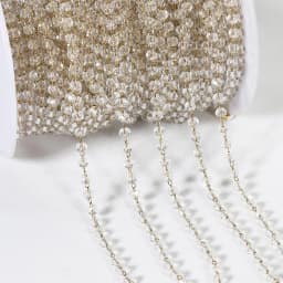 1meter Stone Stainless Steel Chain Black White Silver Color Crystal Beaded Chains for Necklace Bracelet Jewelry Making DIY