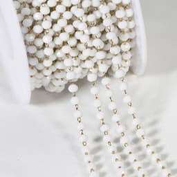 1meter Stone Stainless Steel Chain Black White Silver Color Crystal Beaded Chains for Necklace Bracelet Jewelry Making DIY