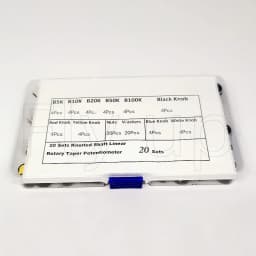 20sets /Box WH148 15MM Single Potentiometer Kit B5K/10K/20K/50K/100K With Knobs Set Shaft Nuts
