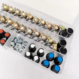 20sets /Box WH148 15MM Single Potentiometer Kit B5K/10K/20K/50K/100K With Knobs Set Shaft Nuts