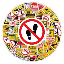 10/50/100PCS Warning Pattern Sign Stickers Pack DIY Skateboard Motorcycle Suitcase Stationery Decals Decor Phone Laptop Toys