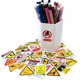 10/50/100PCS Warning Pattern Sign Stickers Pack DIY Skateboard Motorcycle Suitcase Stationery Decals Decor Phone Laptop Toys
