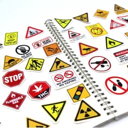 10/50/100PCS Warning Pattern Sign Stickers Pack DIY Skateboard Motorcycle Suitcase Stationery Decals Decor Phone Laptop Toys
