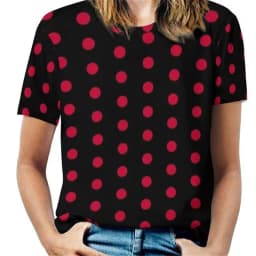 Women Vintage 3D Dot Print O-Neck Short Sleeve T-Shirts Female Retro Fashion Wave Point Street Tshirt Lady Casual Y2k Tops Tees