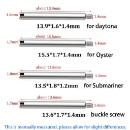 Watch Strap Screw Buckle Screw for Rolex Daytona Submariner Stainless Steel Watchband Slotted Screws Rod Shaft Watch Buckle Bolt