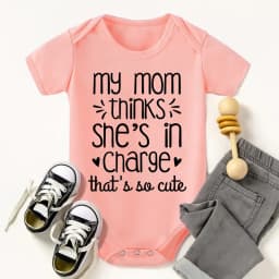 Newborn Baby Boy Girl Clothes My Mom Thinks She Is in Charge That's So Cute Funny Letter Printed Infant Rompers Baby Outfits