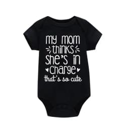 Newborn Baby Boy Girl Clothes My Mom Thinks She Is in Charge That's So Cute Funny Letter Printed Infant Rompers Baby Outfits