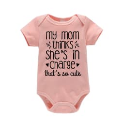 Newborn Baby Boy Girl Clothes My Mom Thinks She Is in Charge That's So Cute Funny Letter Printed Infant Rompers Baby Outfits