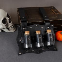 Medieval Alchemy Vial PU Holder Belt Hanging Potion Magic Costume Cosplay Props Medieval Belt Vial Pouch Alchemy Healer Kit Bags