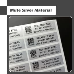 5x1.5cm Mute Silver Tamper Proof Sticker with QR Code, Warranty Void Seal Security Label Sticker with Serial Numbers