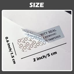 5x1.5cm Mute Silver Tamper Proof Sticker with QR Code, Warranty Void Seal Security Label Sticker with Serial Numbers