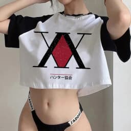 Crop Top T-shirt Hunter X Hunter Tees Cropped Harajuku Cartoon Killua Tshirt Funny Japanese Anime Hisoka T Shirt Tops Y2k Manga