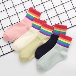 5 Pairs/Set Funny Socks Women Cute Middle Tube Socks Aesthetic Fun Socks Kawaii Cartoon Spring Summer Crew Socks