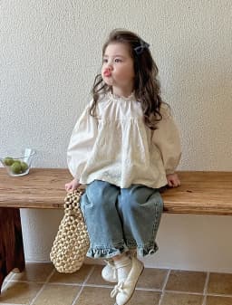 Kids Jeans Girls New 2024 Spring Autumn Childrens Fashion Casual Wide-leg Pants Lace Princess Sweet and Lovely