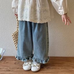 Kids Jeans Girls New 2024 Spring Autumn Childrens Fashion Casual Wide-leg Pants Lace Princess Sweet and Lovely