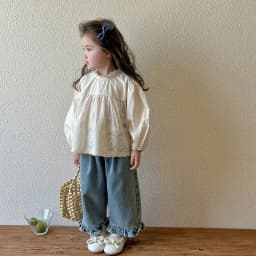 Kids Jeans Girls New 2024 Spring Autumn Childrens Fashion Casual Wide-leg Pants Lace Princess Sweet and Lovely