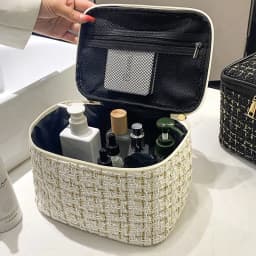 2026 New Women's Bag Knitted Style Makeup Bag Portable Portable Portable Makeup Bag Fashionable Large Storage Bag BX100