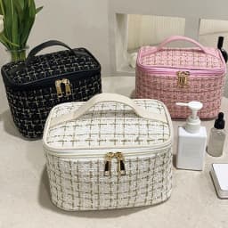 2026 New Women's Bag Knitted Style Makeup Bag Portable Portable Portable Makeup Bag Fashionable Large Storage Bag BX100