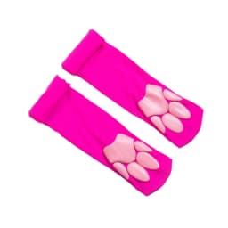2Pcs/Pair 3D Paw Pad Stockings Over The Knee Solid Color Thigh High Socks for Women Kids Girls