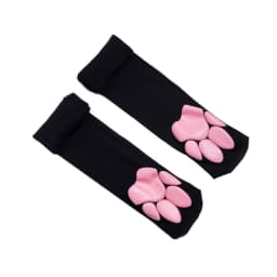 2Pcs/Pair 3D Paw Pad Stockings Over The Knee Solid Color Thigh High Socks for Women Kids Girls