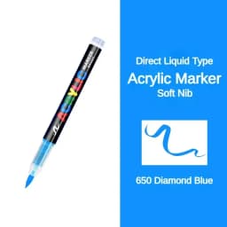 GUANGNA 16 Colors Direct-liquid Acrylic Paint Pens Brush Marker Pen for Rock Painting Stone Ceramic DIY Art Supplies Stationery