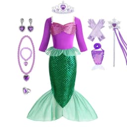 Mermaid Birthday Party Dress Summer Girl Mermaid Costume Carnival Anime Cosplay Outfits 2-10 Yrs Kids Fantasy Disguise Prom Gown