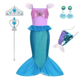 Mermaid Birthday Party Dress Summer Girl Mermaid Costume Carnival Anime Cosplay Outfits 2-10 Yrs Kids Fantasy Disguise Prom Gown