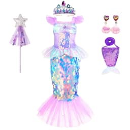 Mermaid Birthday Party Dress Summer Girl Mermaid Costume Carnival Anime Cosplay Outfits 2-10 Yrs Kids Fantasy Disguise Prom Gown