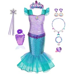 Mermaid Birthday Party Dress Summer Girl Mermaid Costume Carnival Anime Cosplay Outfits 2-10 Yrs Kids Fantasy Disguise Prom Gown