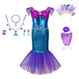 Mermaid Birthday Party Dress Summer Girl Mermaid Costume Carnival Anime Cosplay Outfits 2-10 Yrs Kids Fantasy Disguise Prom Gown