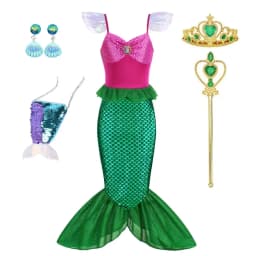 Mermaid Birthday Party Dress Summer Girl Mermaid Costume Carnival Anime Cosplay Outfits 2-10 Yrs Kids Fantasy Disguise Prom Gown