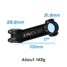 UNO Ultralight Bike Stem 7 17 Degree MTB Mountain Road Bicycle Stem 31.8mm 60/70/80/90/100/110/120/130mm Bicycle Kalloy Parts