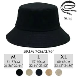 Big Head Bucket Hat 60-63cm Large Size Men Chin Strap UPF50+ Cotton Summer Sun Hat Windproof Fishing Outdoor Cap Women Frenchbob