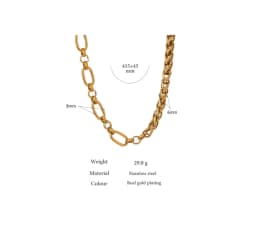 Yhpup 316L Stainless Steel Chain Necklace Statement Golden Glossy Thick Chunky Collar Necklace цепочка на шею женская Gift New