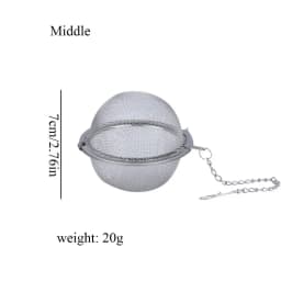 Stainless Steel Cooking Spices Infuser Fine Mesh Loose Tea Herbal Strainer Filter with Extended Chain Kitchen Seasoning Balls