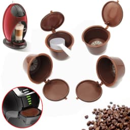 4pcs/Set Dolce Gusto Plsatic Refillable Coffee Capsule Filter Cup 200 Times Reusable Spoon Brush Compatible Nescafe Dolce Gusto