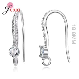 DIY Jewelry Marking 925 Sterling Silver Crystal Earrings Findings Clasps Hooks For Women Handmade Accessories Cheap Wholesale