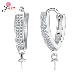 DIY Jewelry Marking 925 Sterling Silver Crystal Earrings Findings Clasps Hooks For Women Handmade Accessories Cheap Wholesale