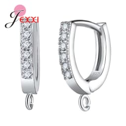 DIY Jewelry Marking 925 Sterling Silver Crystal Earrings Findings Clasps Hooks For Women Handmade Accessories Cheap Wholesale
